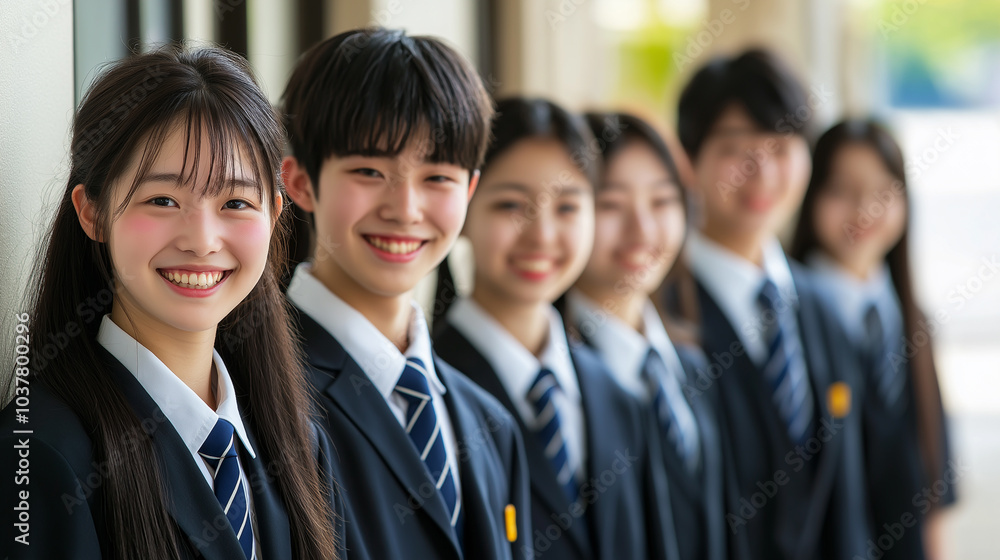 笑顔の日本人高校生 笑顔の日本人高校生