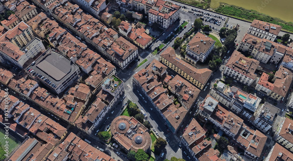 Obraz premium Italy, Florence, bird's-eye view, in summer