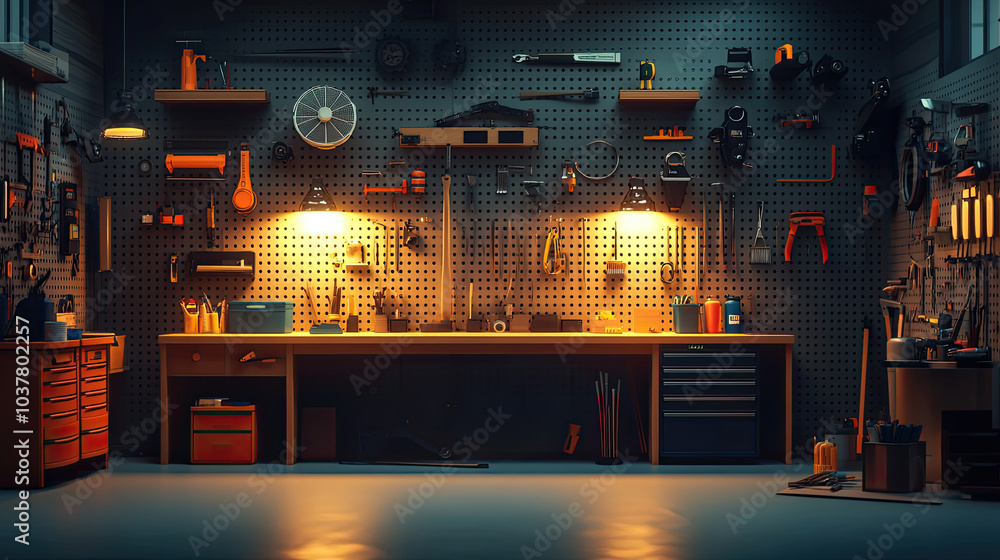 The tools placed in the tool room are neatly arranged The tools placed in the tool room are neatly arranged