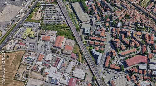 Italy, Florence, bird's-eye view, in summer