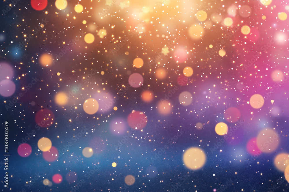 Obraz premium Snowfall and glitter stars background.