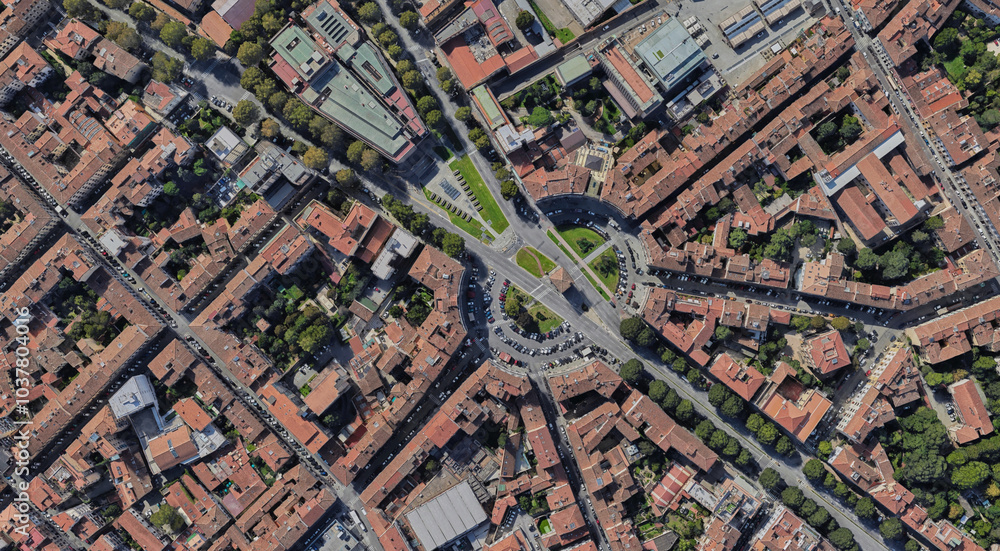 Fototapeta premium Italy, Florence, bird's-eye view, in summer
