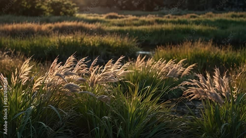Animation of Quiet Winds Over Reed Grass Fields. Gentle quiet winds softly flowing over reed grass. Realistic motion. Animation of Quiet Winds Over Reed Grass Fields. Gentle quiet winds softly flowing over reed grass. Realistic motion.