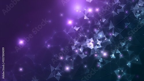 Abstract Epic Fractal Nonagon Background with Glowing Aura, Generative AI photo