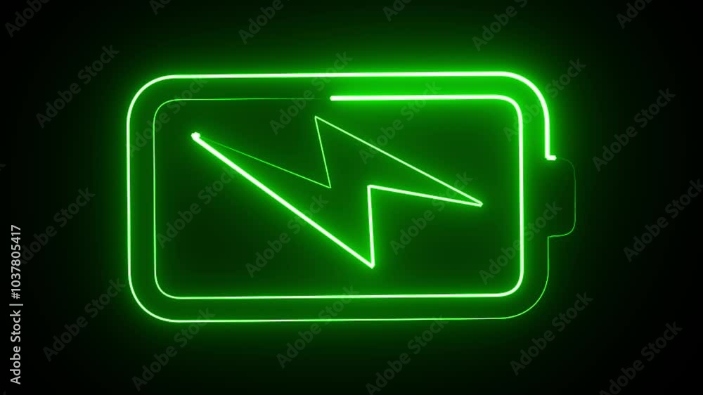 Neon glowing battery Neon glowing battery