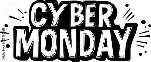 Cyber monday text decoration 