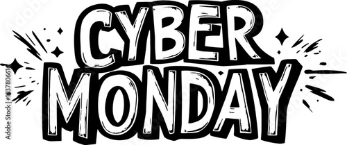 Cyber monday text decoration 