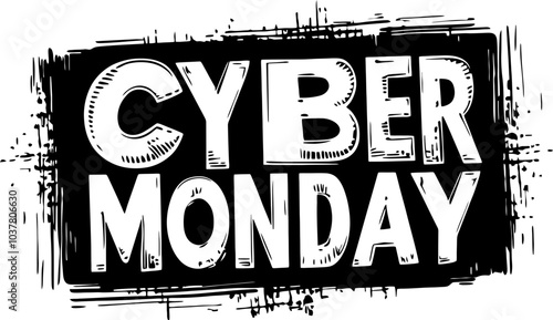 Cyber monday text decoration 