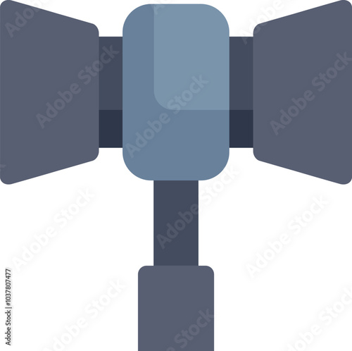 Simple flat style icon of a strobe flash unit used by photographers for studio lighting