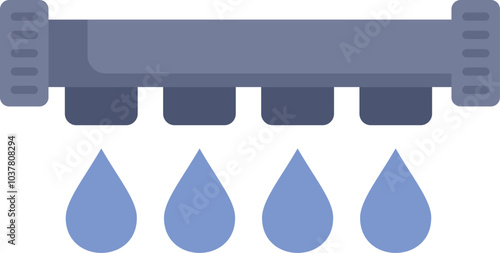 Irrigation system efficiently delivering water drops to thirsty plants, symbolizing sustainable agriculture and water conservation