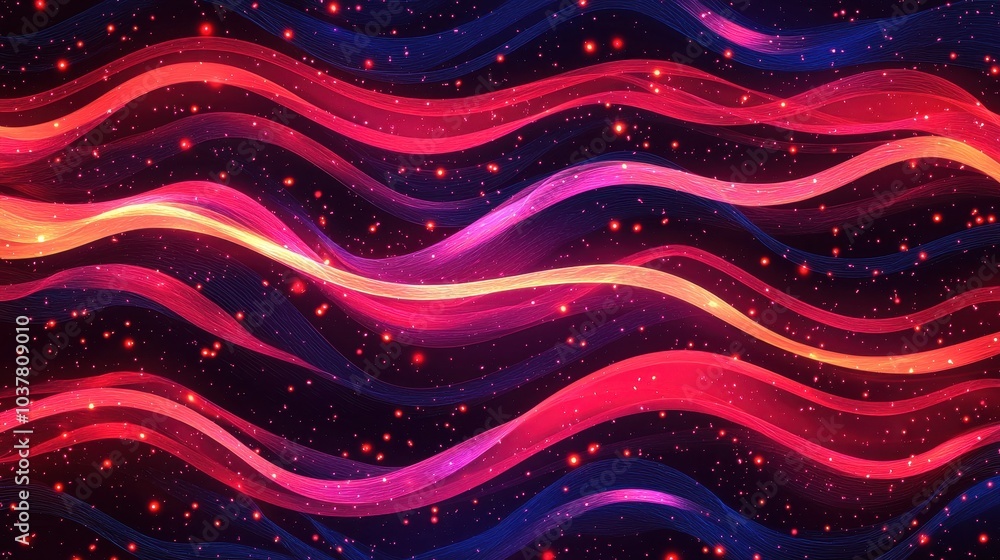 A vibrant wave pattern in shades of pink, purple, and blue, set against a dark background, creating a dynamic and colorful visual effect. A vibrant wave pattern in shades of pink, purple, and blue, set against a dark background, creating a dynamic and colorful visual effect.
