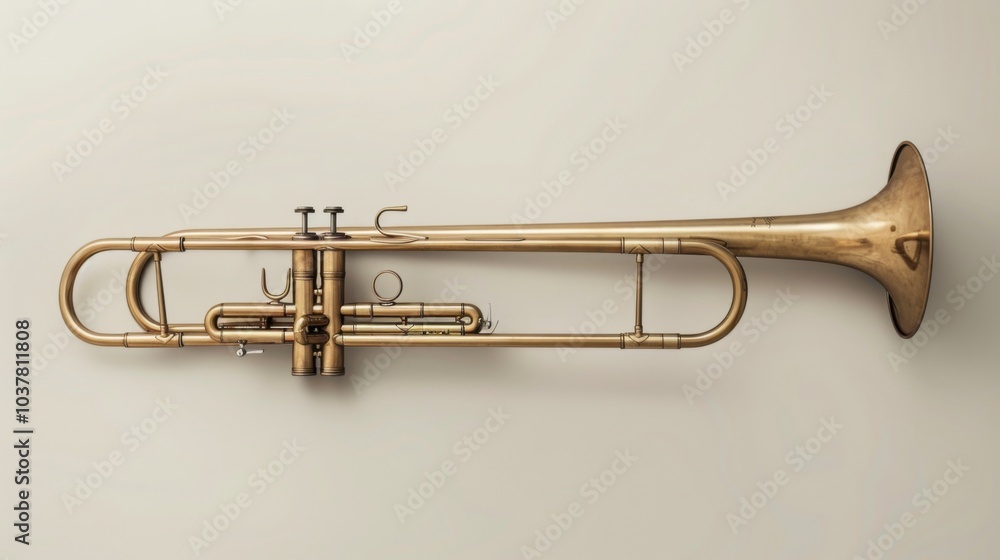 Obraz premium Vintage Trombone for Musical Authentication and Design