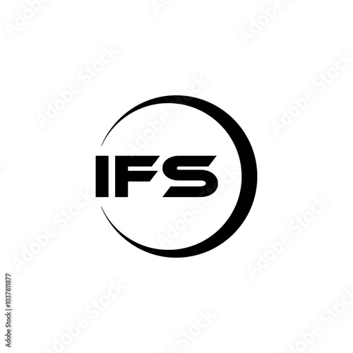 IFS letter logo design with white background in illustrator, vector logo modern alphabet font overlap style, calligraphy designs for logo, Poster, Invitation, etc. photo