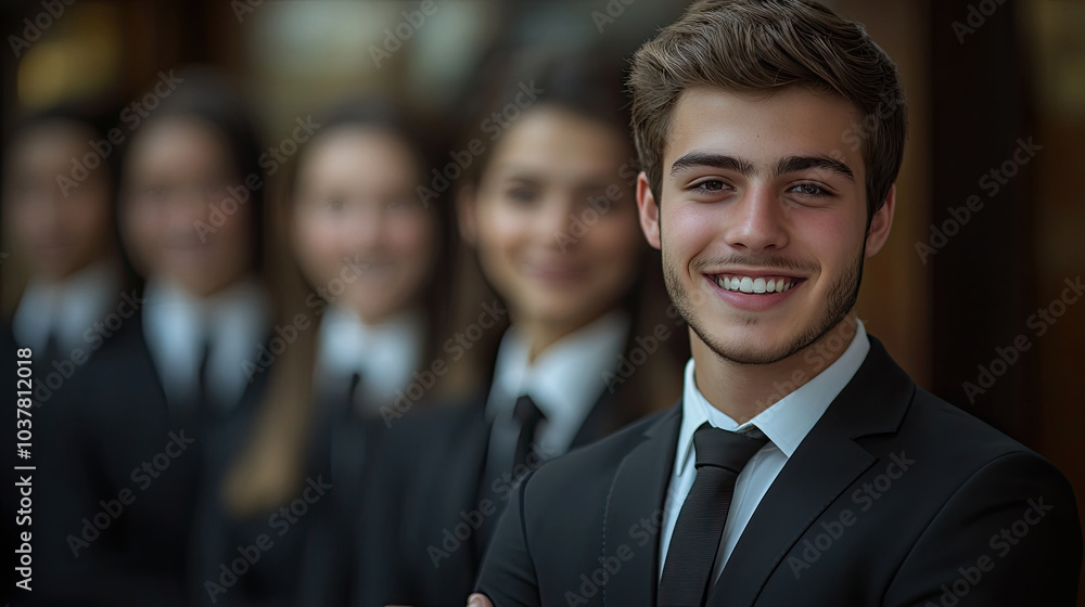 Young business man with colleagues Young business man with colleagues