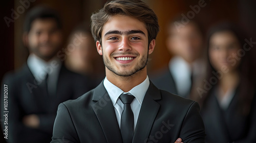 Young business man with colleagues