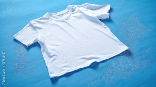 White T-Shirt with Water Droplets