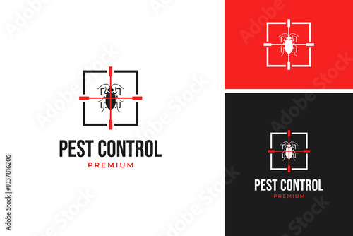 Pest control cockroach logo design vector template illustration idea