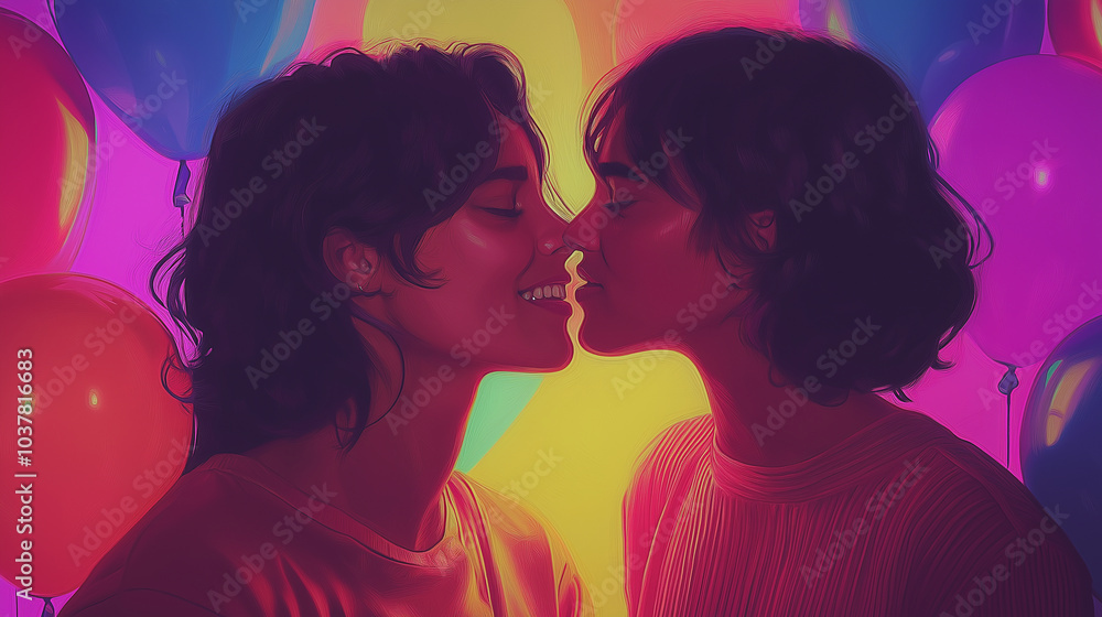 An emotional coming-out moment, with supportive reactions from friends and family, creating a heartfelt atmosphere. LGBTQ+ History Month An emotional coming-out moment, with supportive reactions from friends and family, creating a heartfelt atmosphere. LGBTQ+ History Month