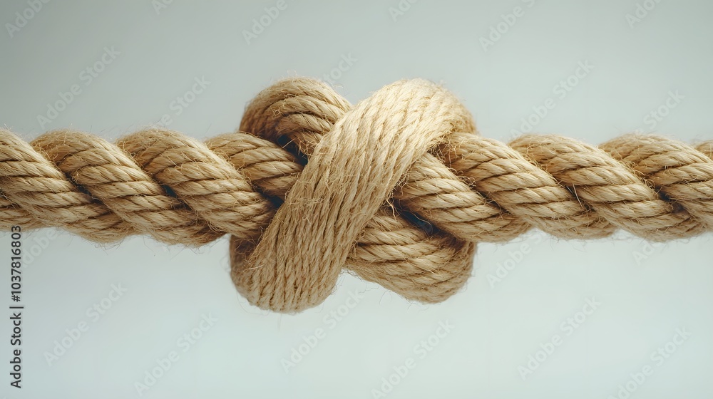 Intertwined Blue and Red Ropes in a Strong Knot, Symbolizing Unity and Strength Intertwined Blue and Red Ropes in a Strong Knot, Symbolizing Unity and Strength