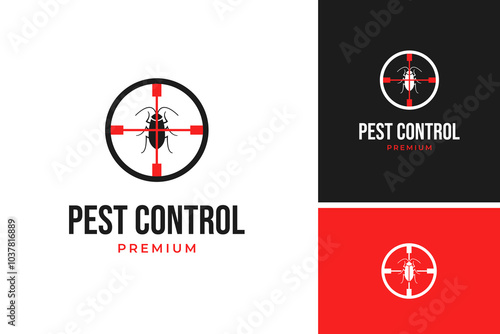 Vector of pest control cockroach logo design template illustration