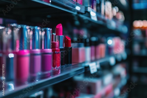 Lipstick Display in a Beauty Store