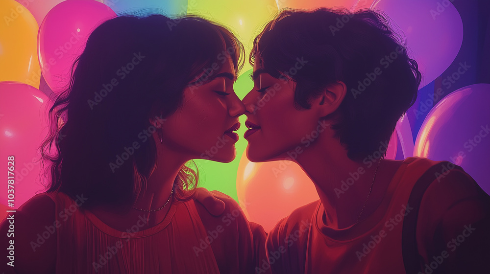 An emotional coming-out moment, with supportive reactions from friends and family, creating a heartfelt atmosphere. LGBTQ+ History Month An emotional coming-out moment, with supportive reactions from friends and family, creating a heartfelt atmosphere. LGBTQ+ History Month