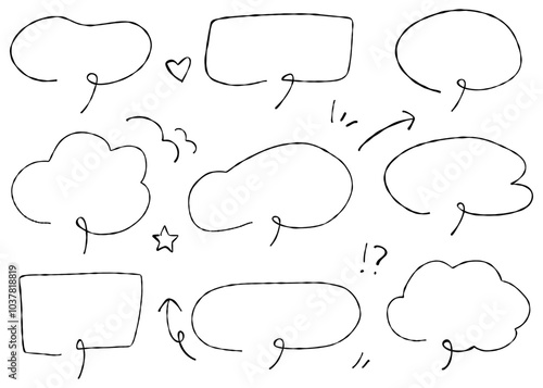 手書きのポップな吹き出しセット