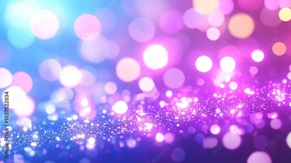 Vibrant bokeh lights create dreamy atmosphere with shades of blue, pink, and purple. sparkling effect adds magical touch, perfect for backgrounds or festive themes Vibrant bokeh lights create dreamy atmosphere with shades of blue, pink, and purple. sparkling effect adds magical touch, perfect for backgrounds or festive themes
