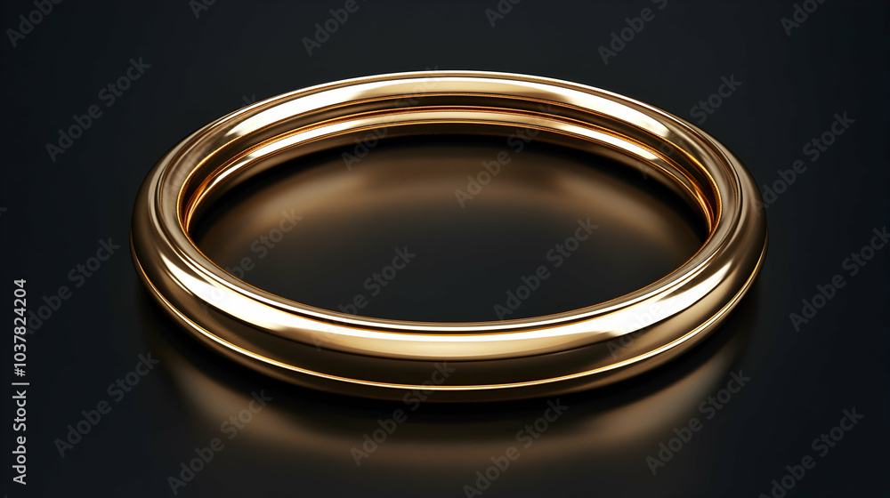 Shiny 3D Cartoon Gold Ring Frame on a Luxurious Black Background, Resembling a Prestigious Award with Reflections and Highlights - Shiny 3D Cartoon Gold Ring Frame on a Luxurious Black Background, Resembling a Prestigious Award with Reflections and Highlights -