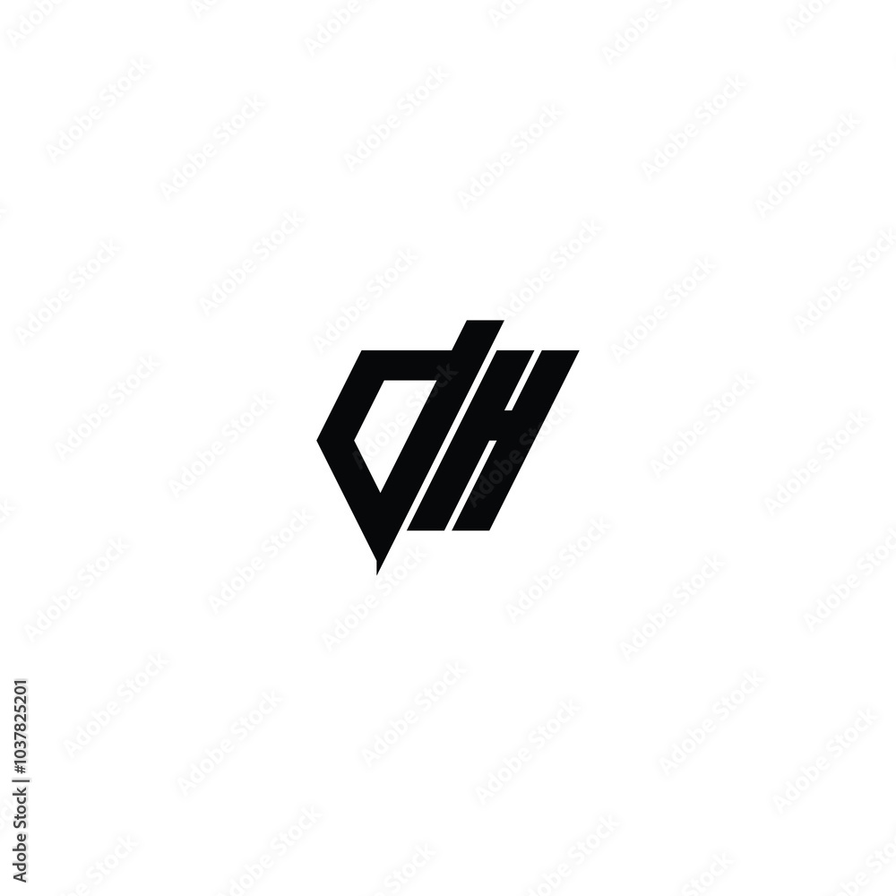 DH monogram logo design letter text name symbol monochrome logotype alphabet character simple logo DH monogram logo design letter text name symbol monochrome logotype alphabet character simple logo