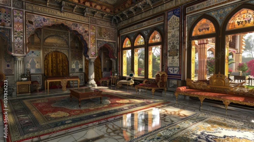 Obraz premium Ornate Interior of a Luxurious Palace