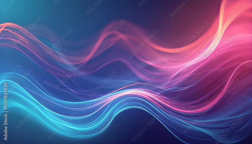Fototapeta premium Vibrant Waves of Colorful Light in Dynamic Abstract Design