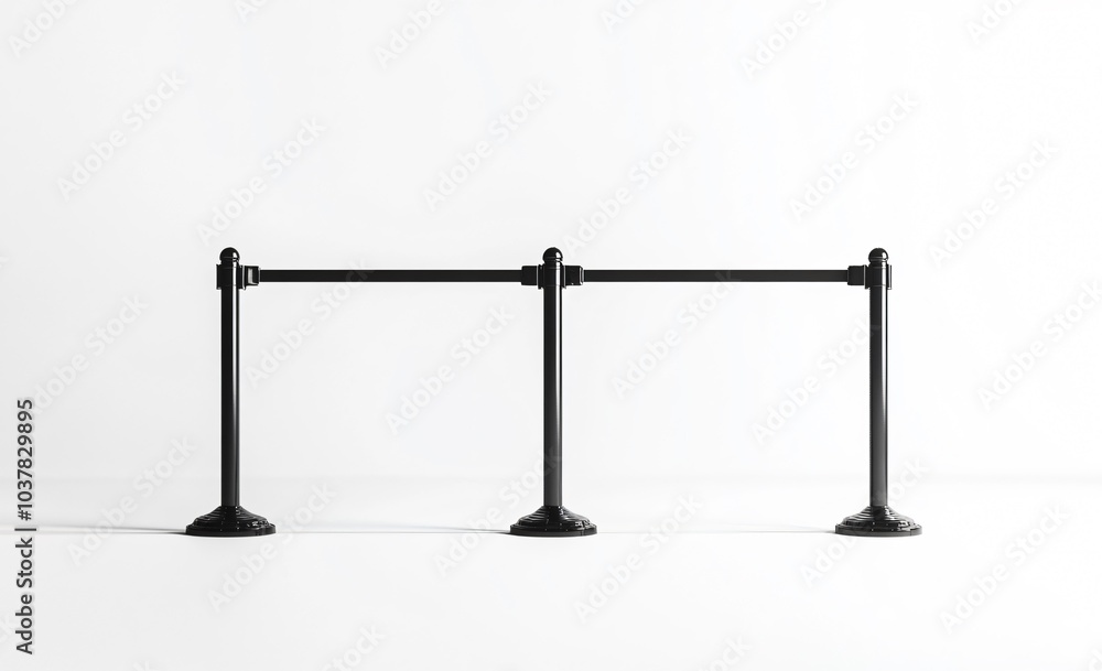 Minimalist Black Barrier on a White Background Minimalist Black Barrier on a White Background