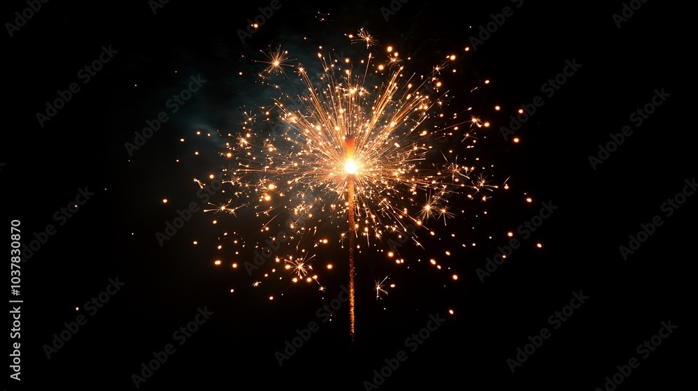 A vibrant firework display illuminating the night sky with sparkling bursts of light. A vibrant firework display illuminating the night sky with sparkling bursts of light.