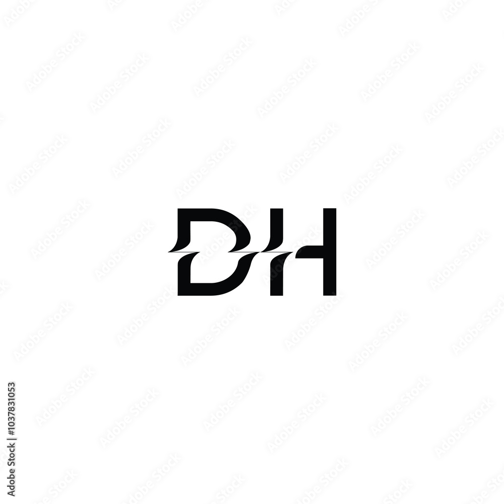DH monogram logo design letter text name symbol monochrome logotype alphabet character simple logo DH monogram logo design letter text name symbol monochrome logotype alphabet character simple logo