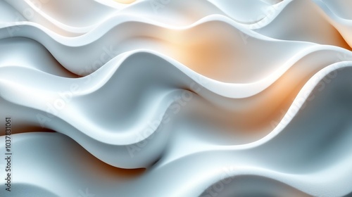 Wallpaper Mural Abstract wavy pattern with soft gradients of white and peach hues creating a serene fluid texture. Generative AI Torontodigital.ca