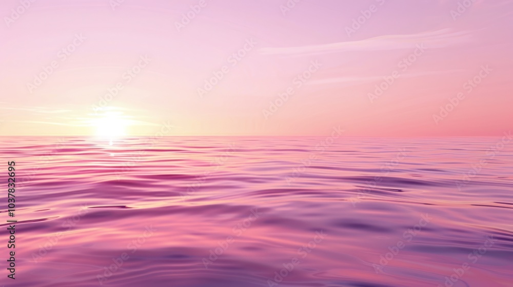 Obraz premium Pink Sunset Over Ocean