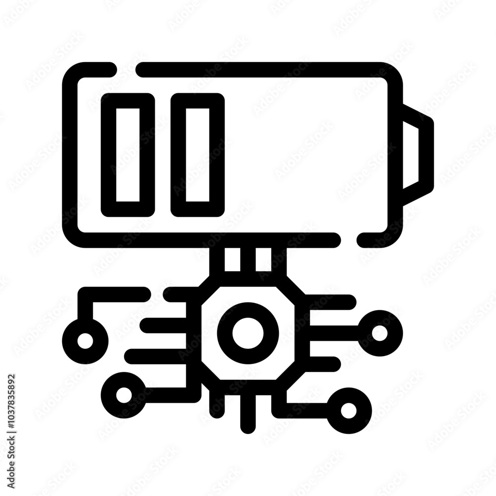 Icon Low Battery With Style Outline Icon Low Battery With Style Outline