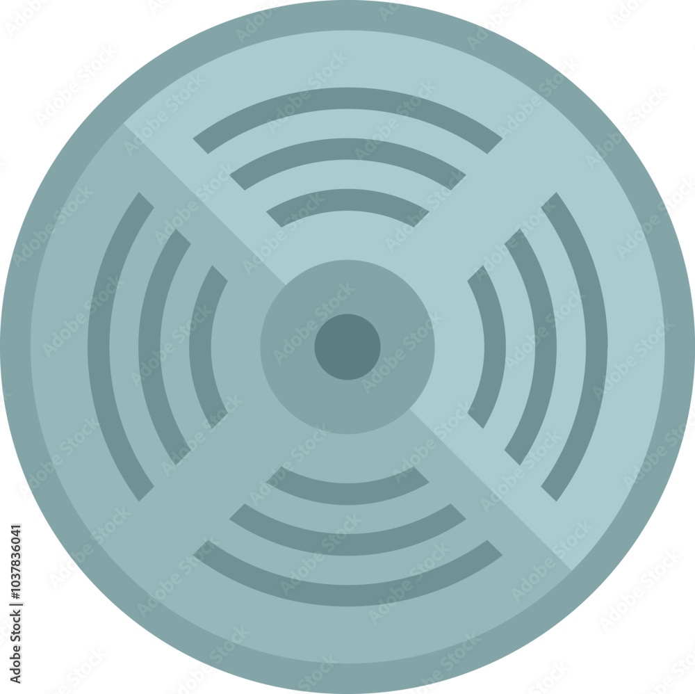 Smoke detector sending out a warning signal represented by sound waves Smoke detector sending out a warning signal represented by sound waves