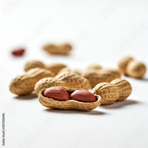 Wallpaper Mural close up of shelled peanuts on white background Torontodigital.ca