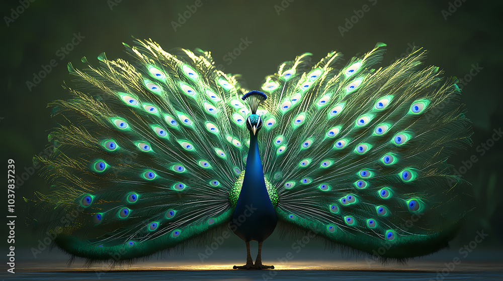 Obraz premium The Peacock,peacock with an open tail.
