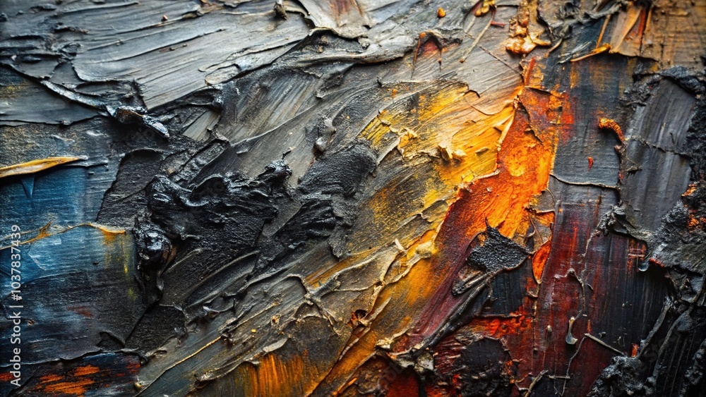 Fototapeta premium Closeup of abstract texture with oil brushstroke and pallet knife