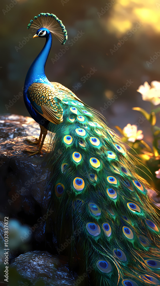 Obraz premium The Peacock,peacock with an open tail.