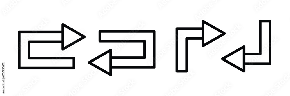 Go straight this way one way only turn U turn left and right. Direction arrow. Vector illustration. Go straight this way one way only turn U turn left and right. Direction arrow. Vector illustration.