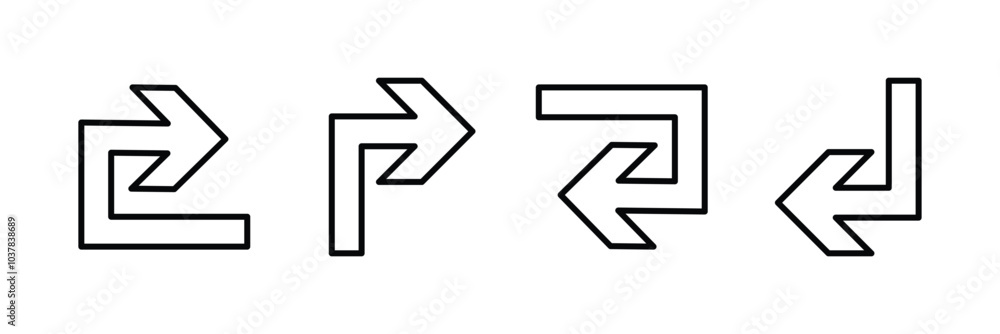 Go straight this way one way only turn U turn left and right. Direction arrow. Vector illustration. Go straight this way one way only turn U turn left and right. Direction arrow. Vector illustration.