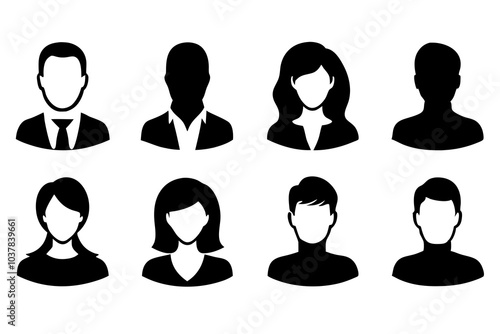 people Icon vector. faceless man and woman avatar silhouette on white background