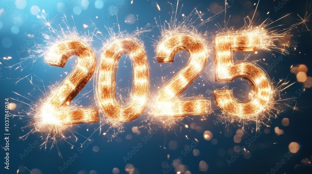 Sparkling Numbers Celebrating New Year 2025 Sparkling Numbers Celebrating New Year 2025