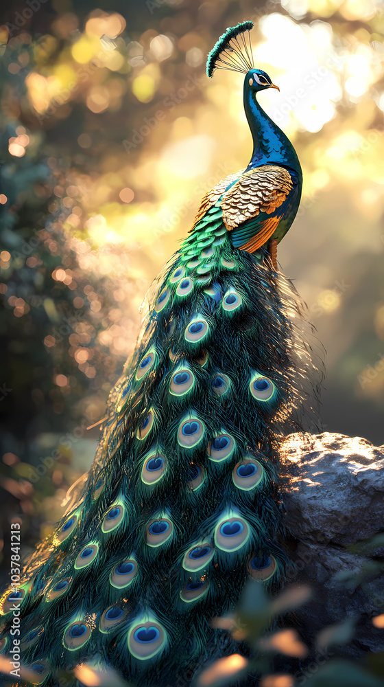 Obraz premium The Peacock,peacock with an open tail.