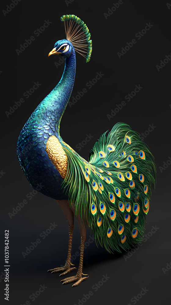 Fototapeta premium The Peacock,peacock with an open tail.
