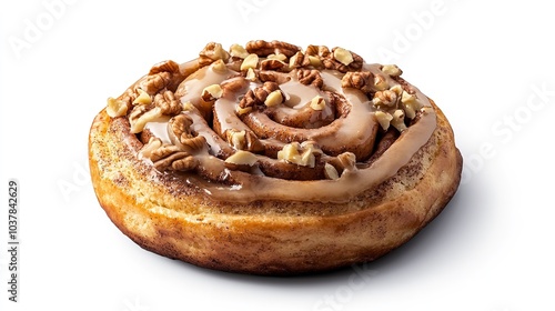 Apple cinnamon roll topped, cut out - stock png. photo